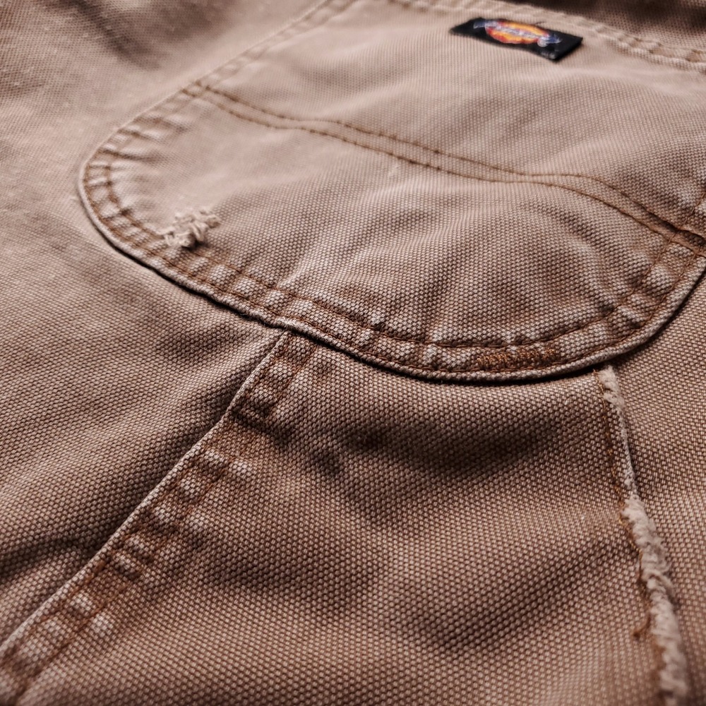 Dickies Relaxed Fit Canvas Carpenter Pants Men 36x32 Brown Rugged Workwear - Picture 11 of 15